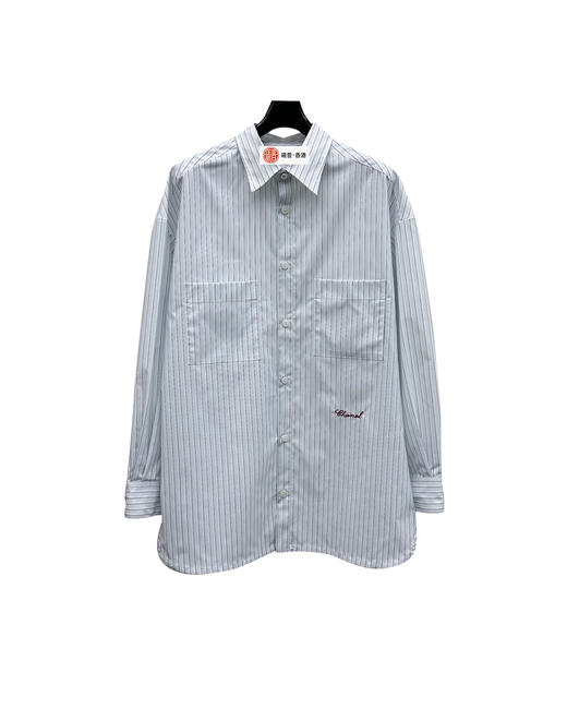 女款全棉刺绣条纹长袖衬衫la025 商品图0