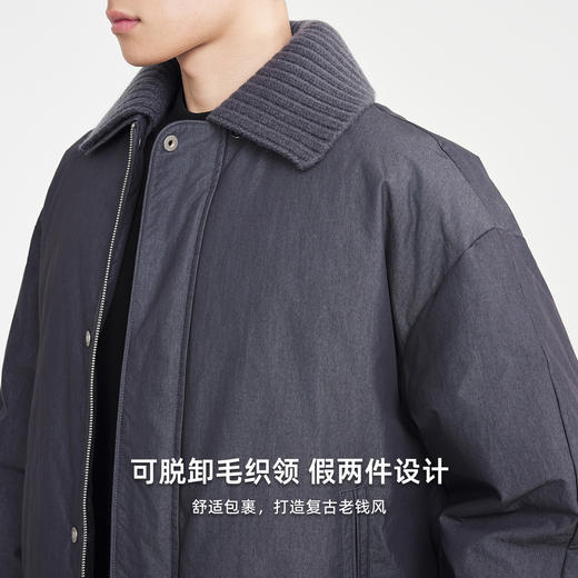 墨麦客男装可脱卸翻领假两件羽绒服男老钱风男士保暖羽绒服88891 商品图2