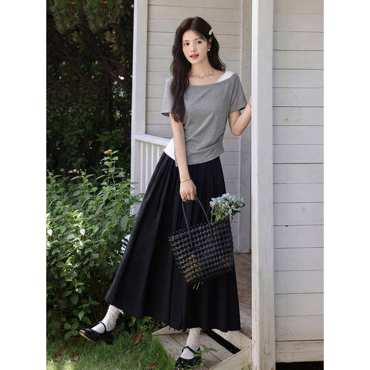 鹿向南【0331/20:00新品前1小时7折限量100件】灰色小众短袖T恤 商品图4