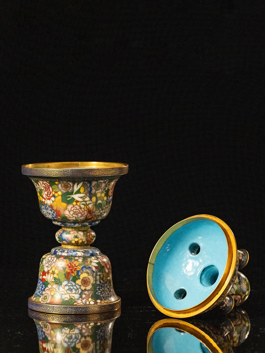 清	铜胎掐丝珐琅百花不露地五管尊 商品图1