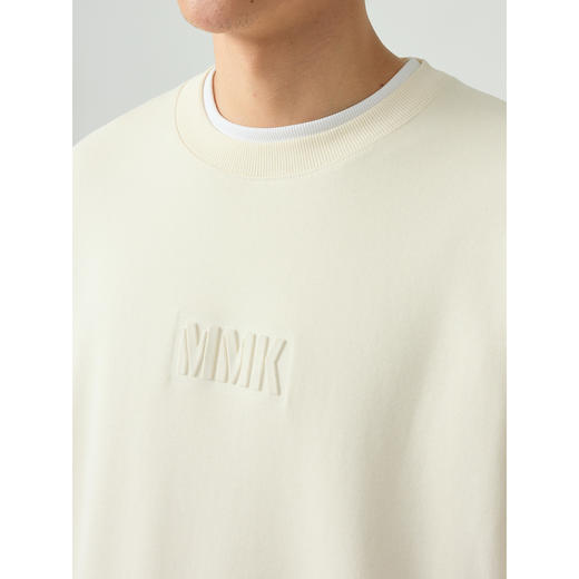 墨麦客330g重磅圆领卫衣男2023秋季新款立体字母压花男士休闲卫衣55418 商品图2