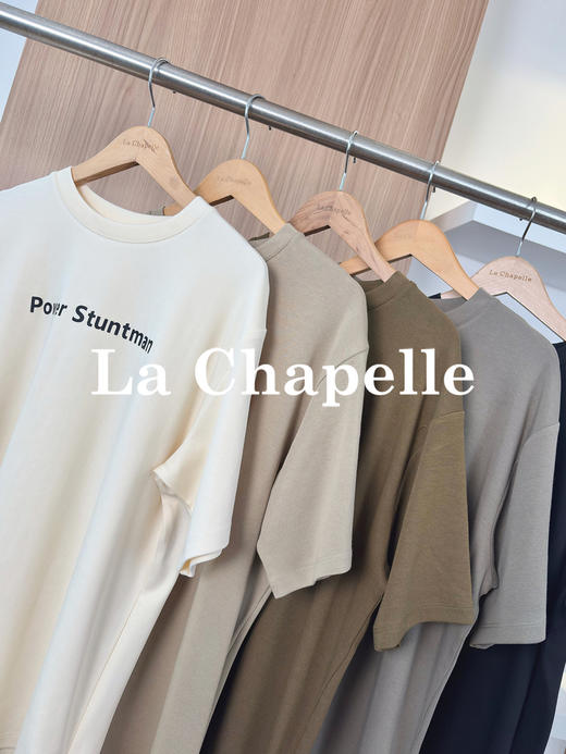 专柜实拍【舒适不束缚】拉夏贝尔/La Chapelle高质感弹力足透气舒适五色圆领字母短袖T恤 商品图9