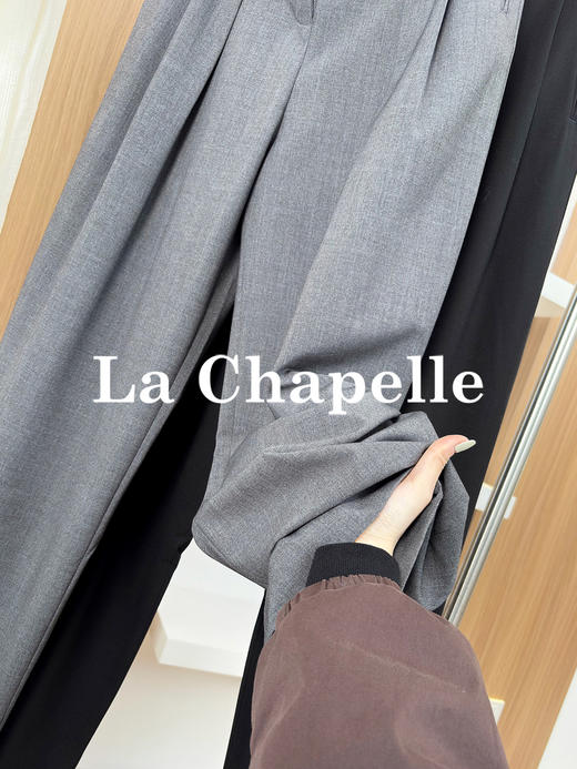 专柜实拍【含绵羊毛】拉夏贝尔/La Chapelle垂顺有型遮胯显瘦~春夏压褶西装裤通勤百搭休闲裤女 商品图6