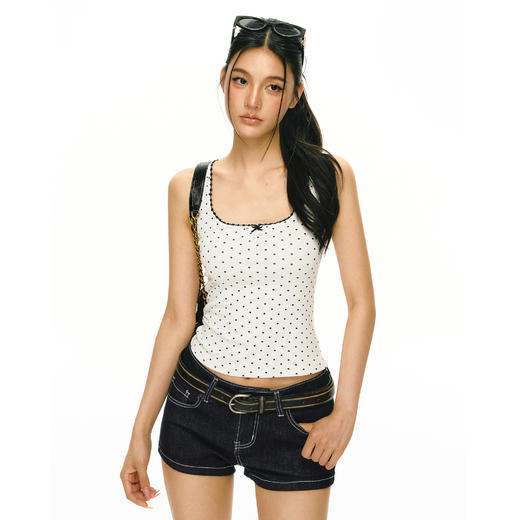 Ariseism 美式复古波点吊带背心女夏季新款修身外穿上衣 商品图2