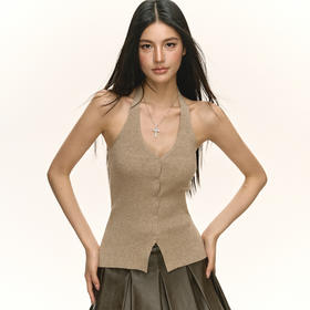 Ariseism 美式复古设计感纯色外穿针织背心女夏季新款