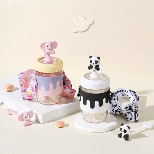 LE儿童趣味吸管杯-大象款/熊猫款/LES-23907/LES-23914 商品图1