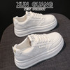 头层牛皮真皮厚底小白鞋女鞋新款增高松糕休闲百搭板鞋 商品缩略图0