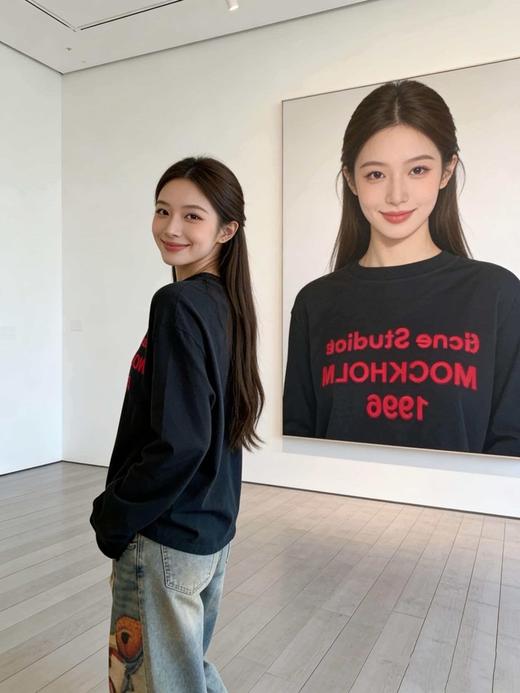 ACNE 1996系列火龙果植绒字母长袖 短袖T恤 商品图6