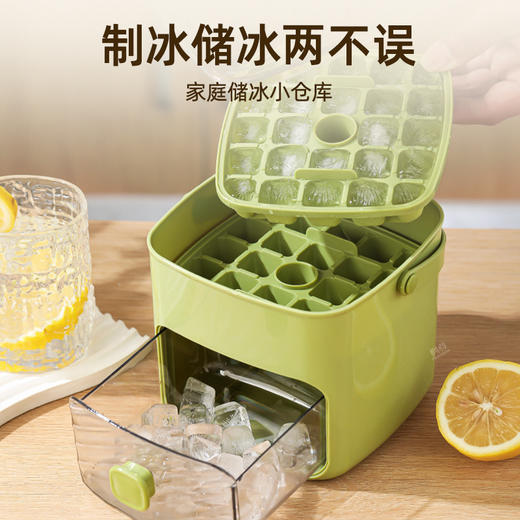 【按压一键出冰❗食品级无异味】手提48格制冰桶制冰盒冰块模具冻冰神器食品级大容量家用按压冰格。rh 商品图2