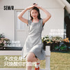 森马连衣裙女夏季U领纯色褶皱短袖短裙2026新款简约风设计感裙子 商品缩略图1