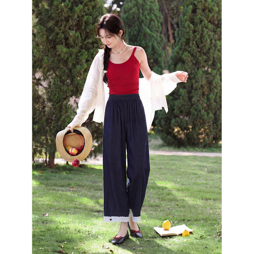 鹿向南【0331/20:00新品前1小时7折限量100件】藏蓝色休闲牛仔裤 商品图1