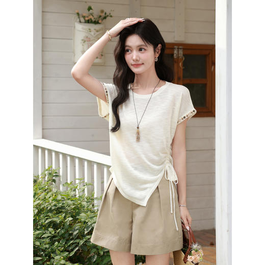 鹿向南【0331/20:00新品前1小时7折限量100件】杏色针织衫 商品图0