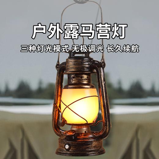 【户外露营灯】户外露营充电LED多功能营地帐篷手提马灯火焰灯 商品图0