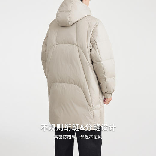 墨麦客男装中长款连帽羽绒服男2025冬季新款插肩袖男士外套88878 商品图2