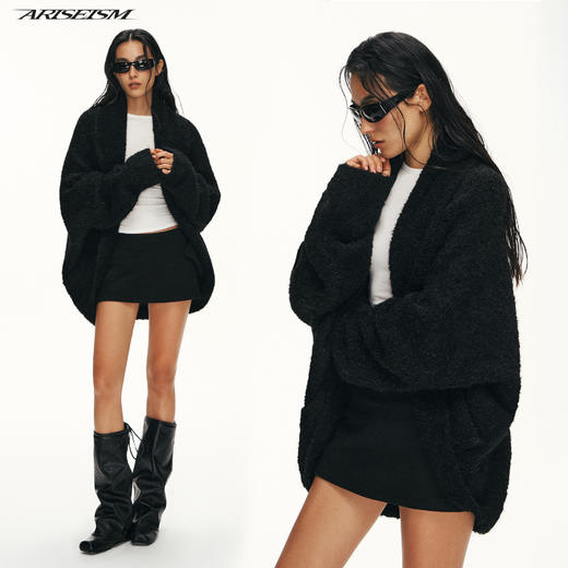 Ariseism黑标 软糯羊毛开衫毛衣外套女春季新款上衣 商品图0