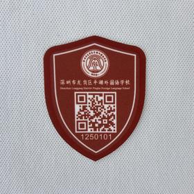 定制深圳市龙岗区平湖外国语学校校徽臂章款姓名贴徽章熨烫包邮51
