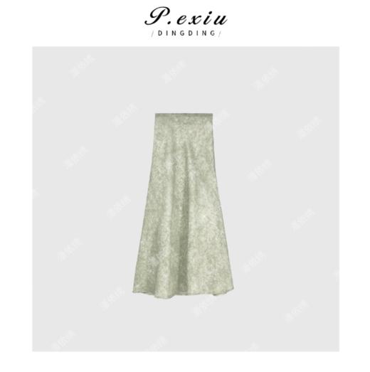 03-5潘依绣丁丁宠粉清新缎面花料A摆半裙松紧腰Q4144 商品图0