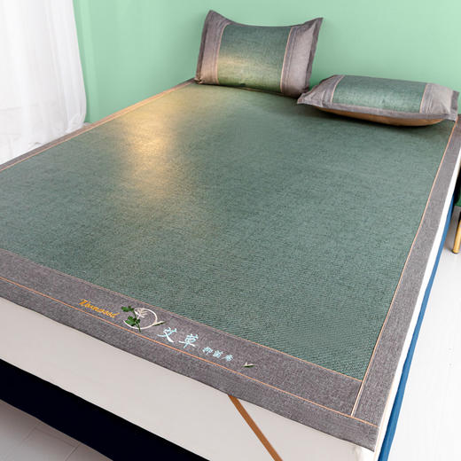 南方生活天然亲肤艾草绣花藤席三件套（180*200枕套48*74cm） 商品图6