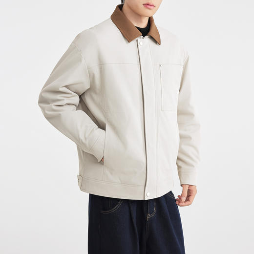 墨麦客男装仿兔毛加绒夹克男2025冬新款老钱风厚款男士外套81556 商品图2