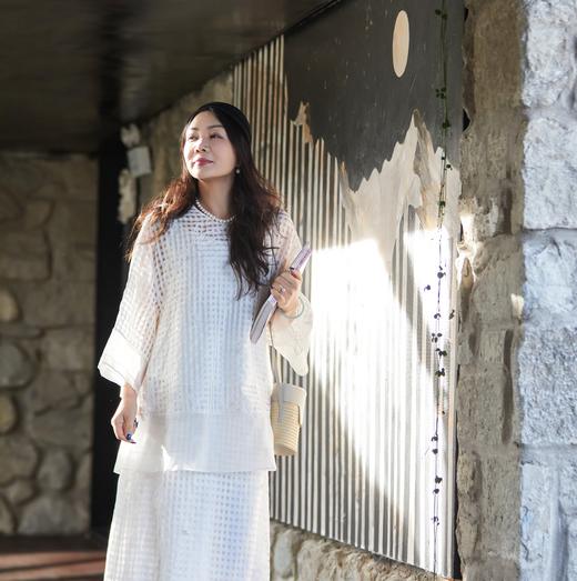 【林栖设计小店】手工钉花|时装周同款格纹绣花2026夏新款国风衬衣两件套1962191 商品图0