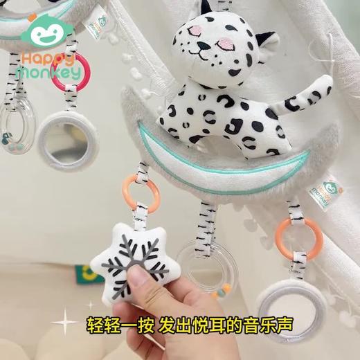 Happy monkey黑白婴儿玩具幼儿音乐车床挂宝宝摇铃床铃安抚玩具 商品图3