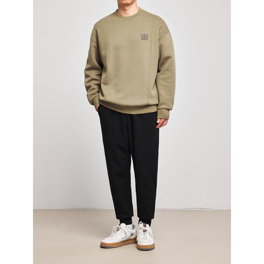 墨麦客男装秋冬季情侣加绒加厚宽松圆领卫衣男士刺绣打底上衣潮流 商品图4