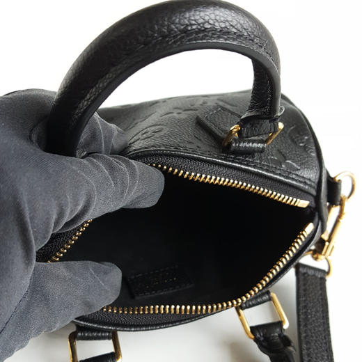 【95新】LV路易威登NANO SPEEEDY M82450黑色全皮压花nano speedy 单肩斜挎手提包女士260326AK09 商品图8