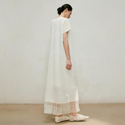 【林栖设计小店】手编流苏|提花国风针织裙2026夏新款毛织连衣裙两件套1962096 商品图6