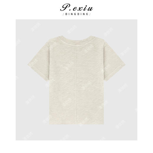 PanYiXiu/潘依绣100%棉复古印花休闲减龄百搭圆领短袖上衣W-63622 商品图2