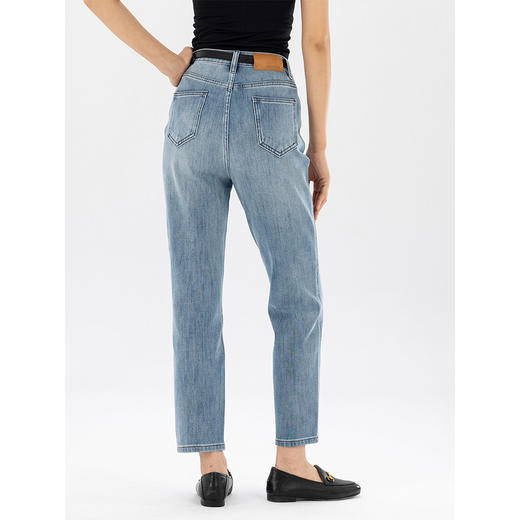 【门店同款】MAXNEW休闲风高腰直筒牛仔裤女薄款显瘦百搭长裤 商品图2