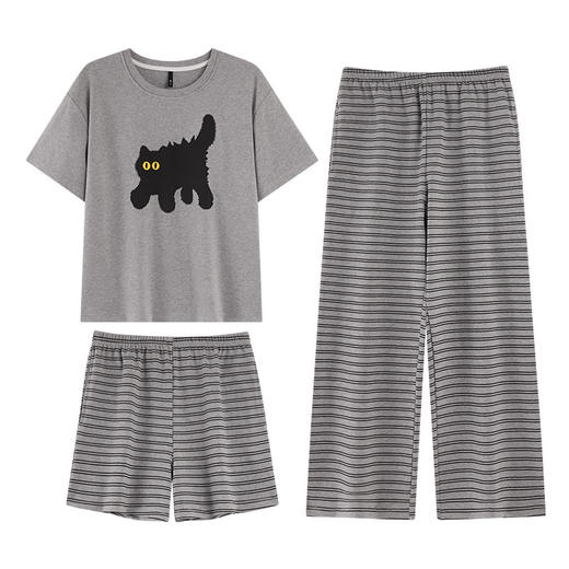 2026新款夏季纯棉短袖三件套装 可外穿少女家居服睡衣 商品图9