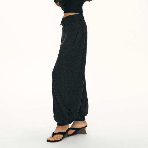 Ariseism黑标 羊毛混纺束脚灯笼裤女春季新款长裤子 商品图3