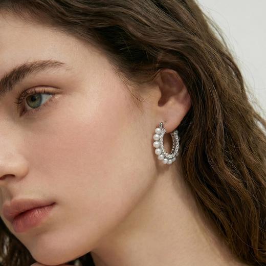 【生活再忙也要笑】MANREYA玛芮雅”微笑曲线“淡水珍珠项链耳环首饰、都是真淡水珍珠，明星都喜欢的款式 商品图4