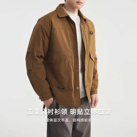 墨麦客男装工装风翻领棉服男冬新款密织小牛津男士棉衣87722 商品图2