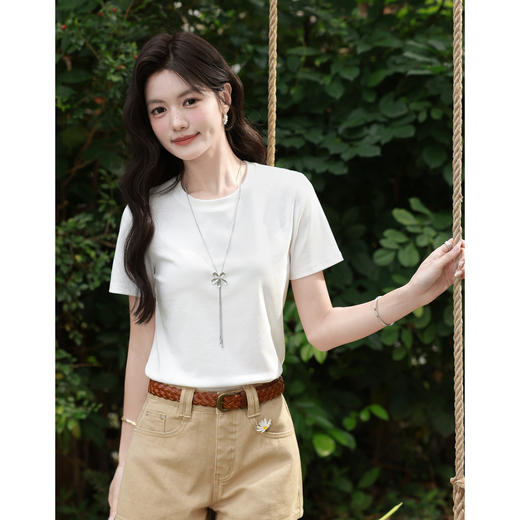 鹿向南【0330/20:00新品前一小时7折限量100件】白色T恤 商品图1