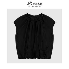 03-5潘依绣丁丁宠粉减龄俏皮半袖缩褶圆领T恤Q14851