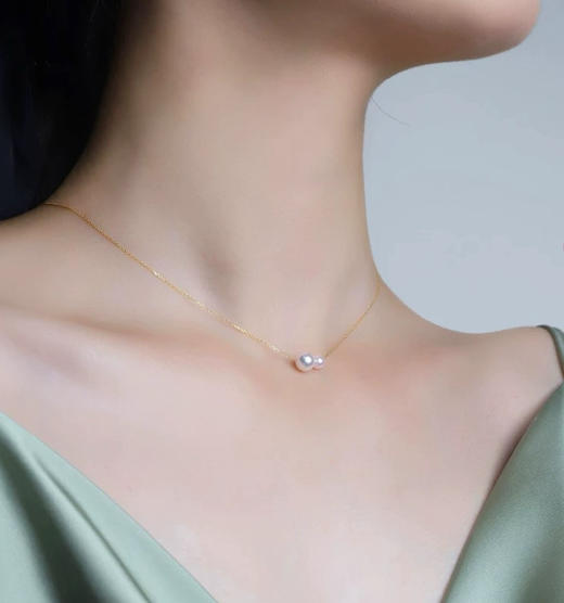 极光天女路路通戴妃进口天然贝珠施华洛世奇锆石项链耳钉 商品图8