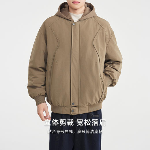 墨麦客男装连帽双门襟男士羽绒服2025冬新款假两件羽绒服男88858 商品图1