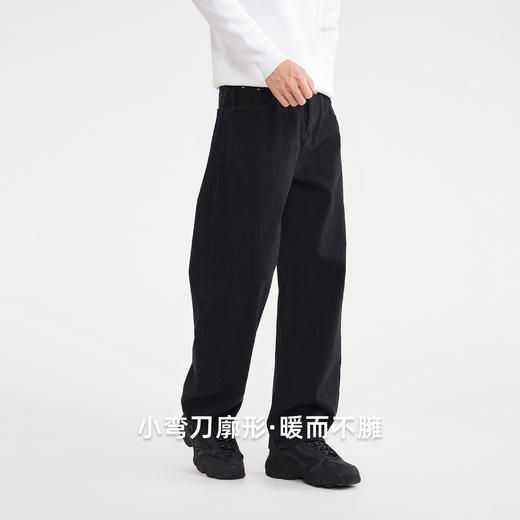 墨麦客男装重磅全棉牛仔裤男2025冬季新款碳素磨毛男士裤子97345 商品图3