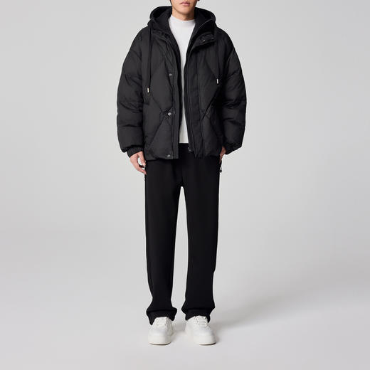 墨麦客男装鸭绒连帽羽绒服男士冬季新款宽松拼接保暖外套男潮 商品图4