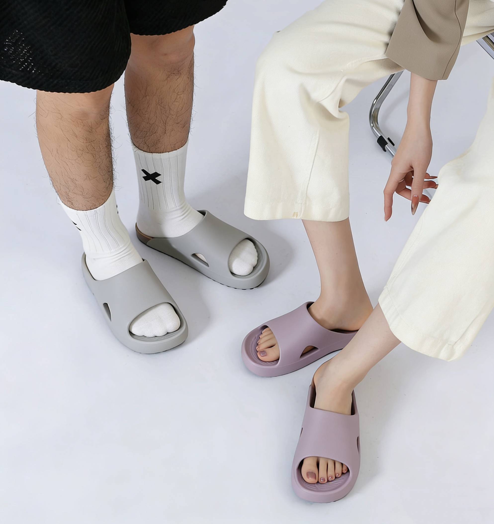 加入2双拖鞋到购物车，第二件0元（单拍不发！）【沐初良品 情侣家居拖鞋】35码-44码可穿，男女同款，符合人体工学的设计，缓解站立疲劳，加宽鞋面！