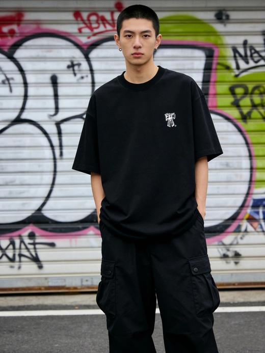 Acne Studios 男女同款圆领T 平纹蝴蝶结徽标休闲圆领短袖 商品图0