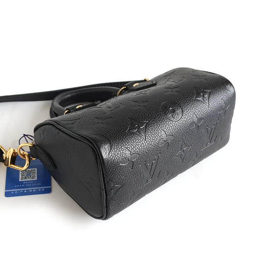 【95新】LV路易威登NANO SPEEEDY M82450黑色全皮压花nano speedy 单肩斜挎手提包女士260326AK09 商品图6