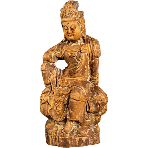 清	木雕自在观音木造像 商品图5