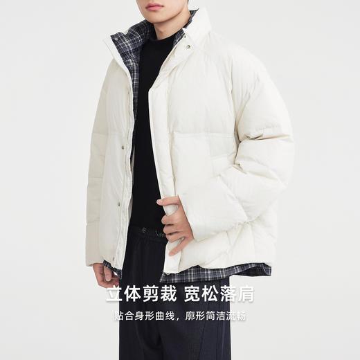 墨麦客男装格子拼接羽绒服男2025冬季新款假两件男士羽绒服88875 商品图1