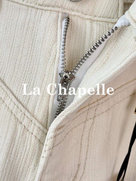 专柜实拍【版型巨正~】拉夏贝尔/La Chapelle棉质舒适好穿高腰单扣多裤袢口袋纯色百搭显瘦牛仔短裤 商品图7