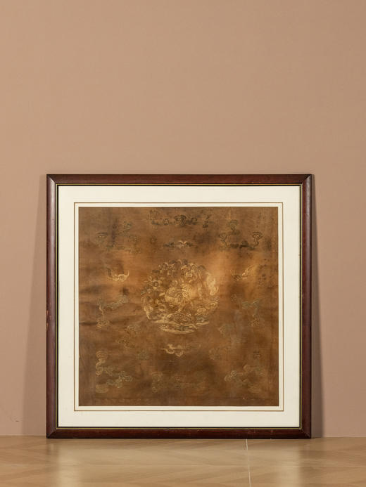 清	蝠寿纹绣片挂屏 商品图0