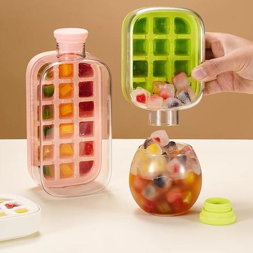 【0接触脱冰❗便携冰格水壶】冰壶冰块模具 按压式冰格水壶 水杯家用食品级制冰盒冻冰块杯神器。rh 商品图2