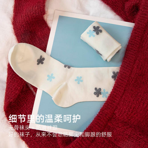 靴下物无骨袜子女春秋款中筒袜棉袜2025年新款植绒日系袜子可爱 商品图1