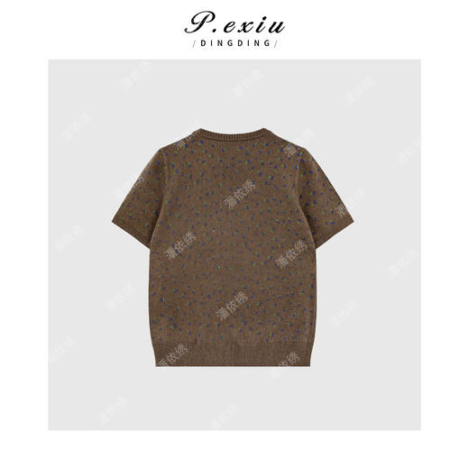 03-5潘依绣丁丁宠粉甜美复古碎花软糯针织短袖毛衣Q16482 商品图1